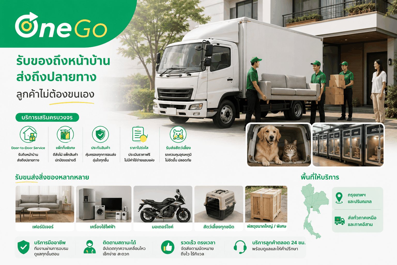 One Go — ส่งพัสดุใหญ่และพัสดุพิเศษ